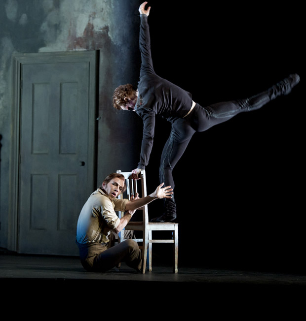 Johan Kobborg as Walter Sickert, Steven McRae as Jack in Liam Scarlett's Sweet Violets. © Bill Cooper, courtesy of ROH.  (Click image for larger version)