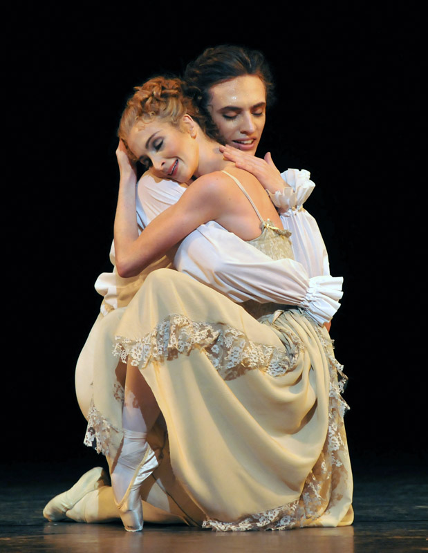 Lauren Cuthbertson and Sergei Polunin in the Royal Ballet's <I>Manon</I>, from 2011. (<a href="http://www.ballet.co.uk/gallery/dm_royal_ballet_manon_roh_1111">more pictures</a>)<br />© Dave Morgan. (Click image for larger version)
