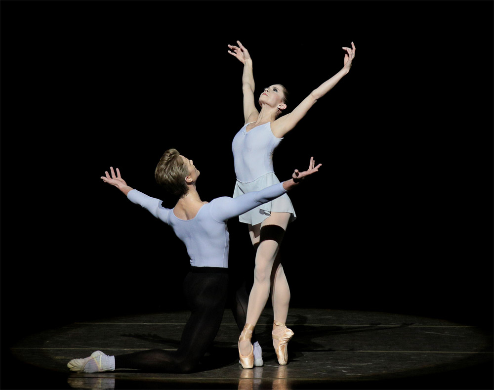 Megan Fairchild and Chase Finlay in George Balanchine's Duo Concertant.© Paul Kolnik. (Click image for larger version)