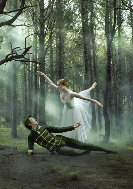 Qi Huan and Gillian Murphy in an RNZB <I>Giselle</I> promotional poster.<br />© Ross Brown. (Click image for larger version)