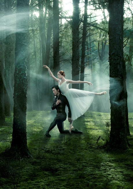 Qi Huan and Gillian Murphy in an RNZB <I>Giselle</I> promotional poster.<br />© Ross Brown. (Click image for larger version)
