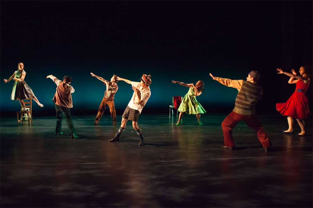 Mark Morris Dance Group in <I>A Wooden Tree</I>.<br />© Tim Summers. (Click image for larger version)